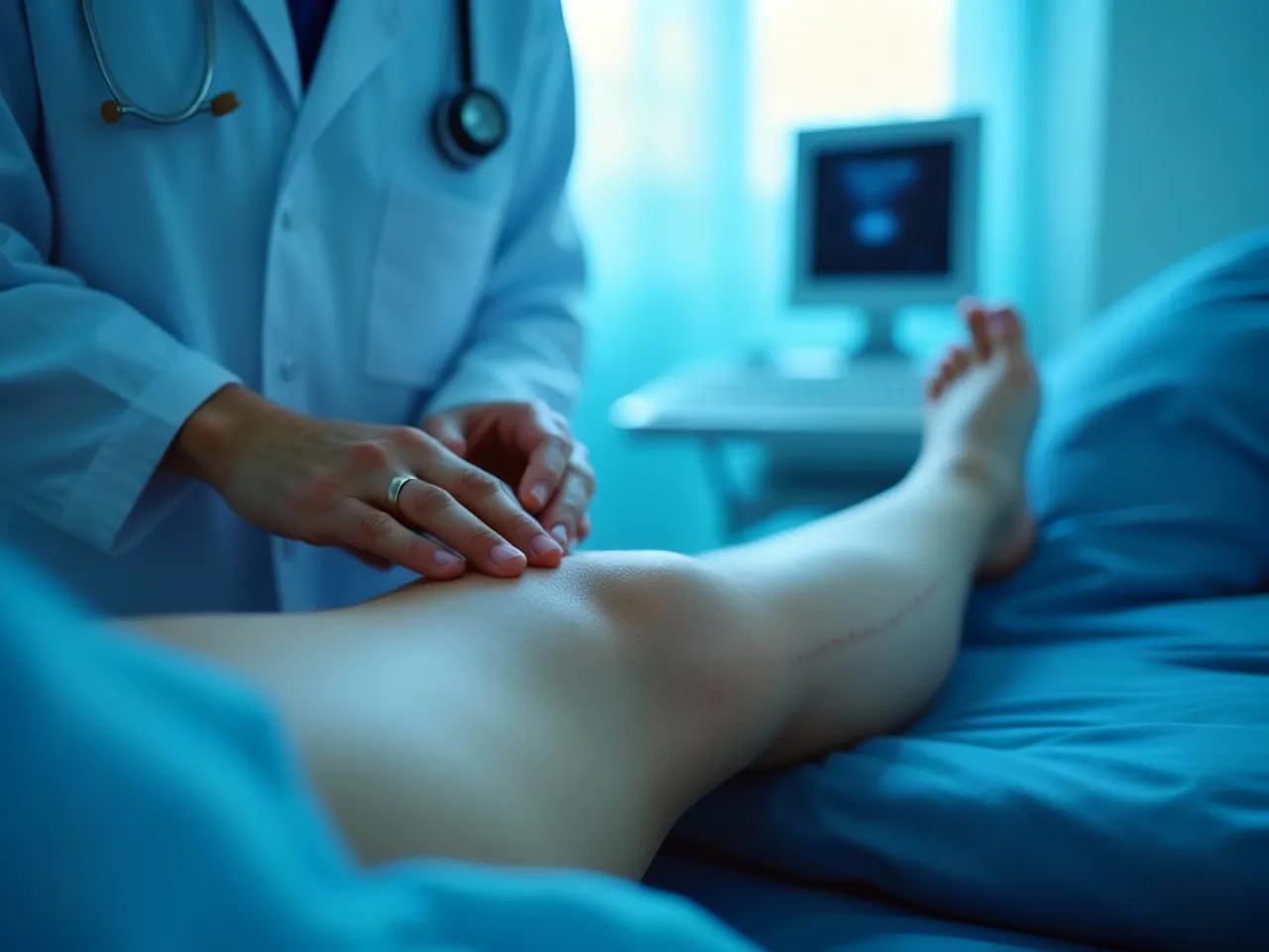 Doctor explaining vein treatment