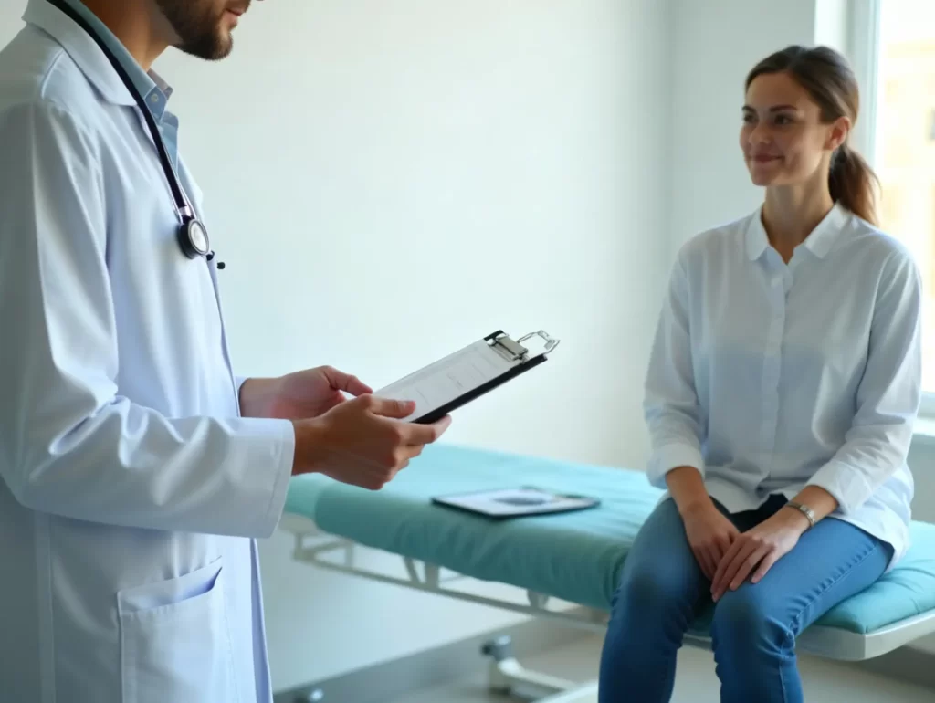Doctor with patient discussion