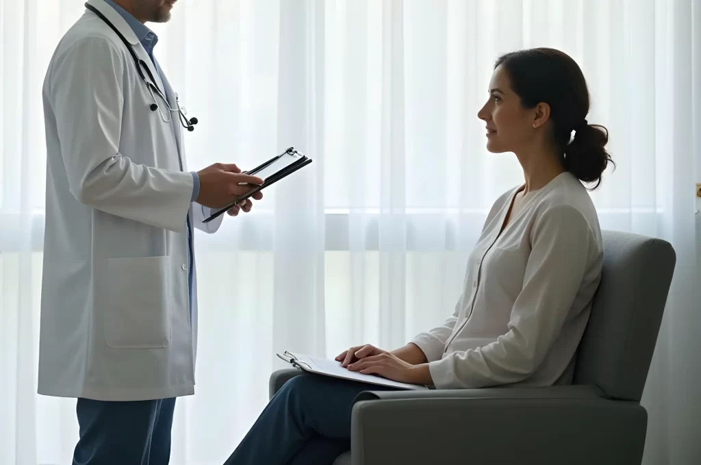 Patient receiving vein care